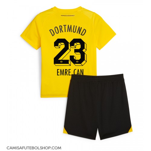 Camisa de time de futebol Borussia Dortmund Emre Can #23 Replicas 1º Equipamento Infantil 2023-24 Manga Curta (+ Calças curtas)